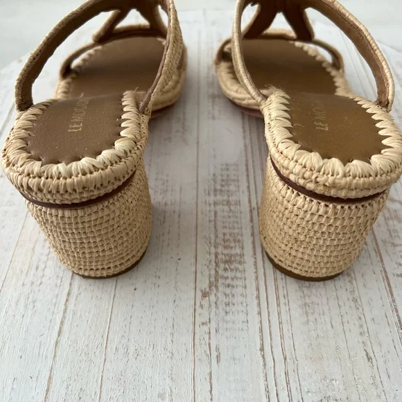 Le Mogador Women's Beige Woven Sandals - Picture 3 of 6